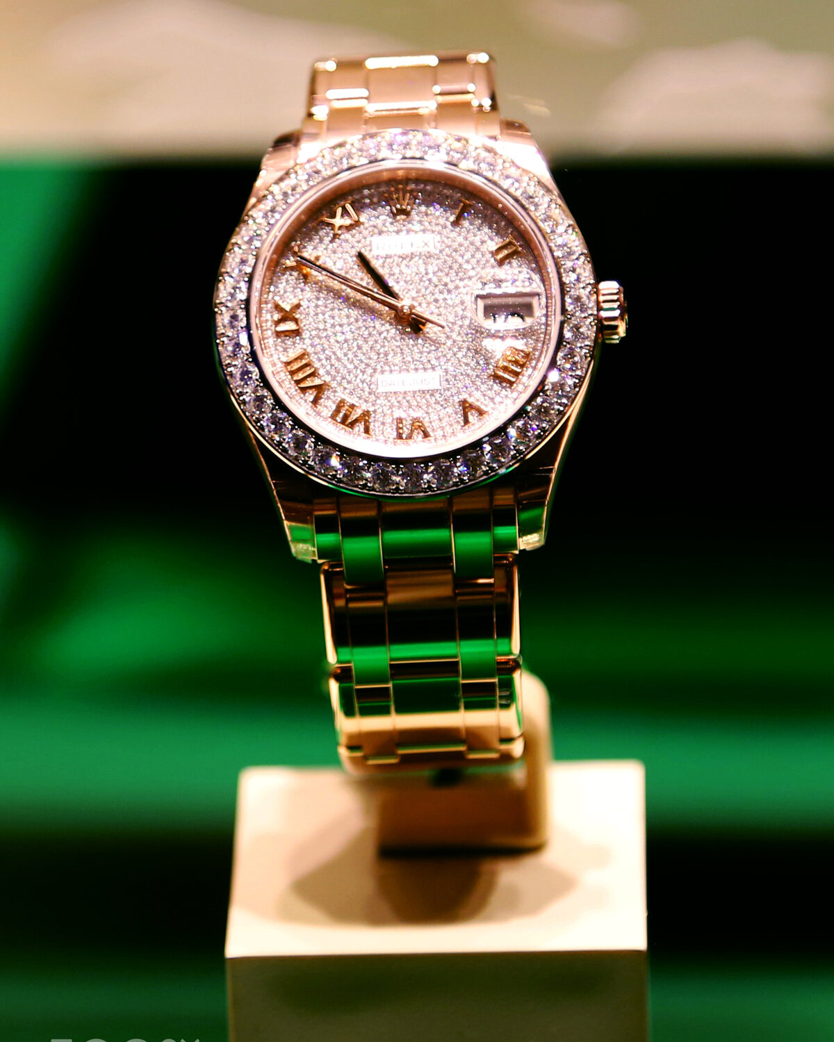 Close-up Rolex luxury wristwatch used as the main hero image